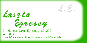 laszlo egressy business card