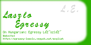 laszlo egressy business card